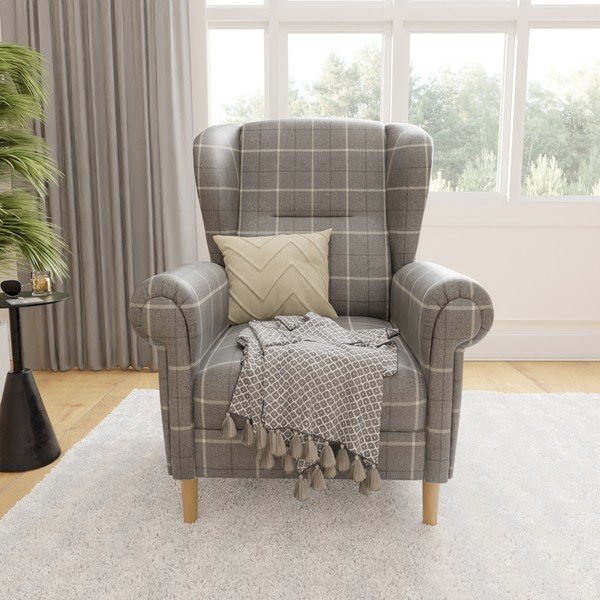 Poltrona con braccioli grigia Swan – Ropez-image-1