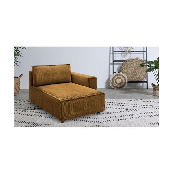 Modulo divano in velluto a coste color senape, angolo destro Nihad modular - Bobochic Paris-image-1