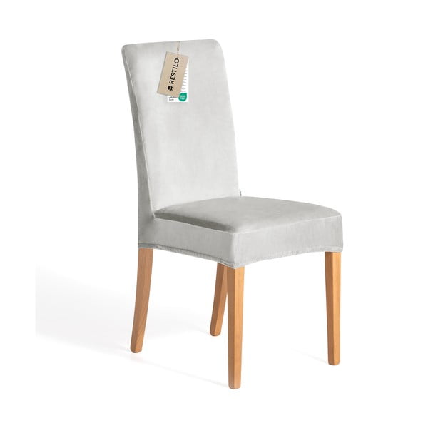 Set di coprisedia grigio chiaro con rivestimento elastico per sedie 4 pz 48 cm Sento – Restilo-image-3