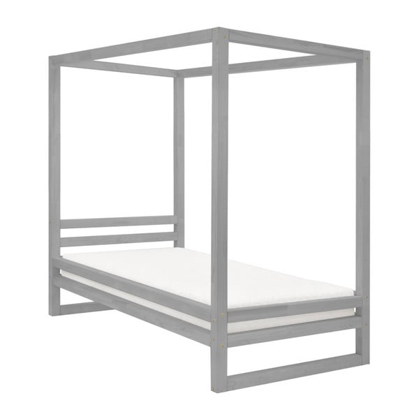 Šedá dřevěná jednolůžková postel Benlemi Baldee, 200 x 80 cm