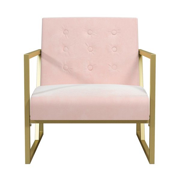 Poltrona rosa con rivestimento in velluto Lexington – Støraa