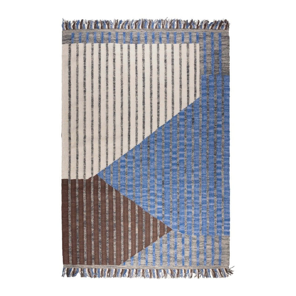 Tappeto blu/marrone in cotone 160x230 cm Hampton – Dutchbone | Tappeti