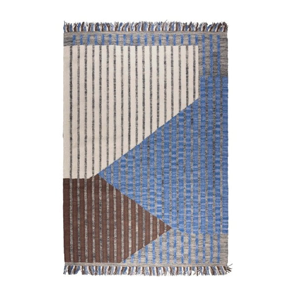 Tappeto blu/marrone in cotone 160x230 cm Hampton – Dutchbone