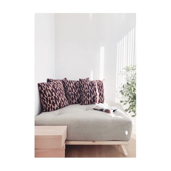 Pouf naturale chiaro/grigio marmo Senza - Karup Design-image-3