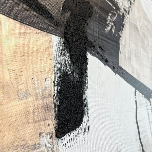 Quadro con elementi dipinti a mano 70x100 cm Ash – Styler-image-4