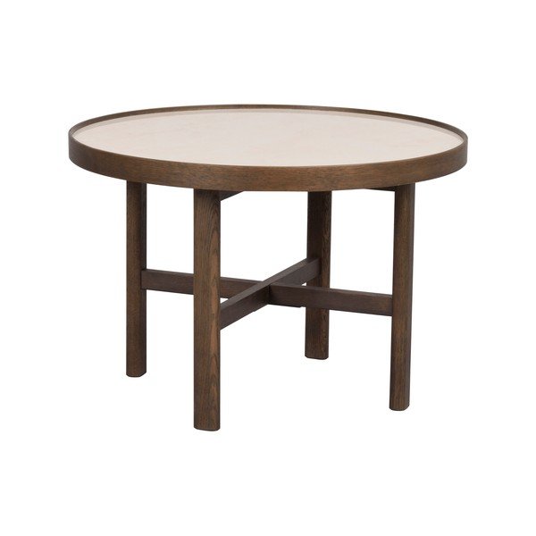 Tavolino rotondo marrone scuro con piano in ceramica 60x60 cm Marsden - Rowico-image-2