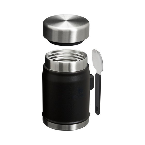 Borraccia termica nera opaca in acciaio inox 400 ml Legendary Food Jar + Spork Black 2.0 – Stanley-image-1