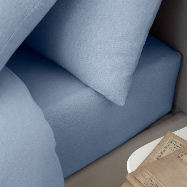Lenzuolo con angoli azzurro in flanella 150x200 cm Brushed – Catherine Lansfield-image-1