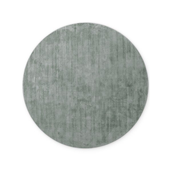 Tappeto rotondo azzurro in viscosa tessuto a mano ø 120 cm Noemi – Vikosa