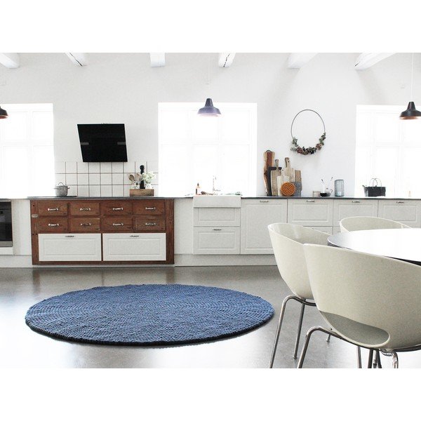 Tappeto in lana blu, ⌀ 200 cm Ball Rugs - Wooldot-image-3