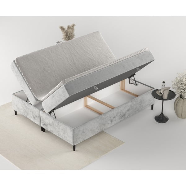 Letto boxspring grigio con contenitore 180x200 cm Araya - Maison de Rêve-image-4