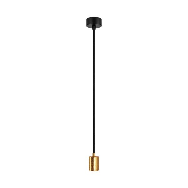 Lampada a sospensione nero/oro con paralume in metallo ø 5 cm Cero - Sotto Luce