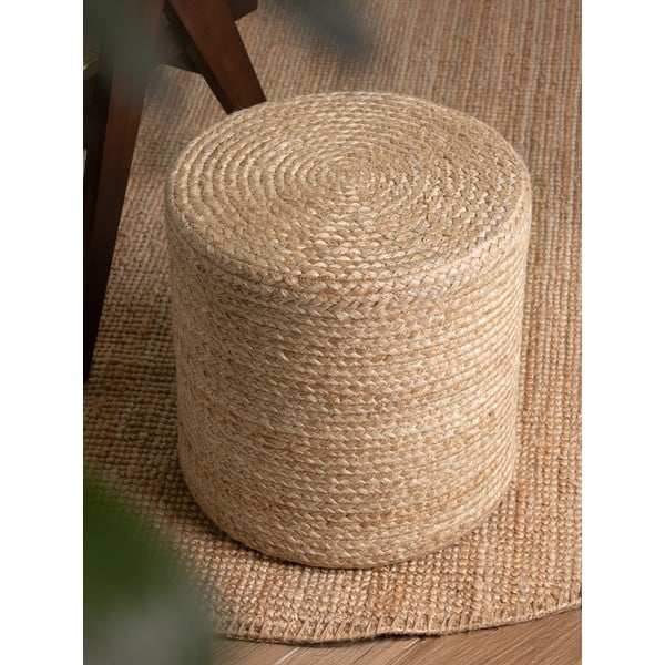 Poggiapiedi di colore naturale Jutta Gold – Hanse Home-image-2