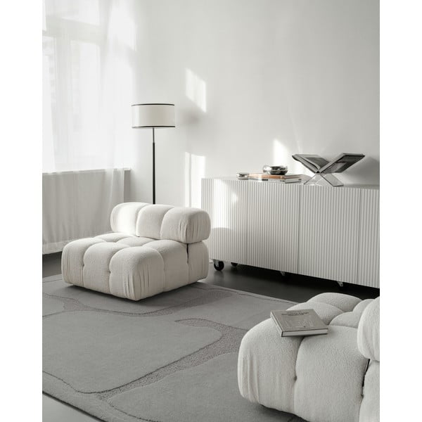 Tappeto in lana grigio 200x300 cm Morphic Organica - Agnella-image-1