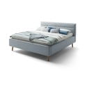 Letto matrimoniale imbottito grigio e blu con contenitore e griglia 180x200 cm Lotte - Meise Möbel