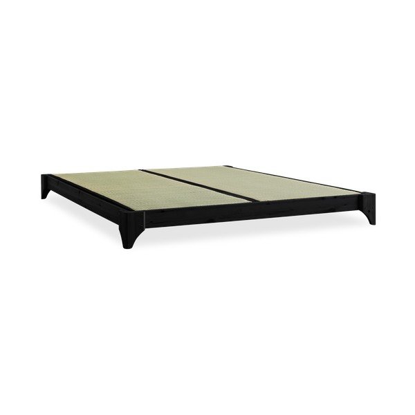 Letto matrimoniale in legno di pino con materasso e tatami Elan Double Latex Nero/Nero, 160 x 200 cm - Karup Design-image-4
