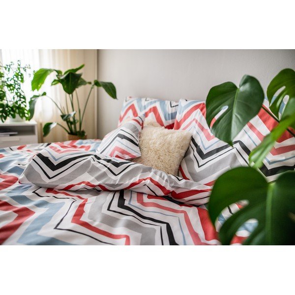 Set copripiumino e federa blu/grigio in raso di cotone per letto singolo 3 pezzi 140x200 cm Marina – JAHU collections-image-4