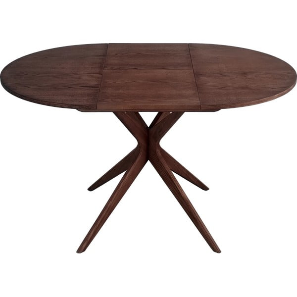 Tavolo da pranzo rotondo con effetto noce allungabile con estensione ø 90 cm Jubi – Ragaba-image-1