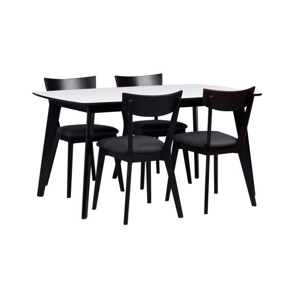 Tavolo da pranzo bianco e nero Griffin, 150 x 90 cm Olivia - Rowico-image-3