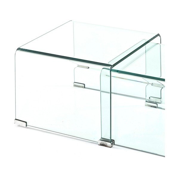 Tavolini in vetro in set da 2 44,5x49 cm Cristal - Tomasucci-image-3