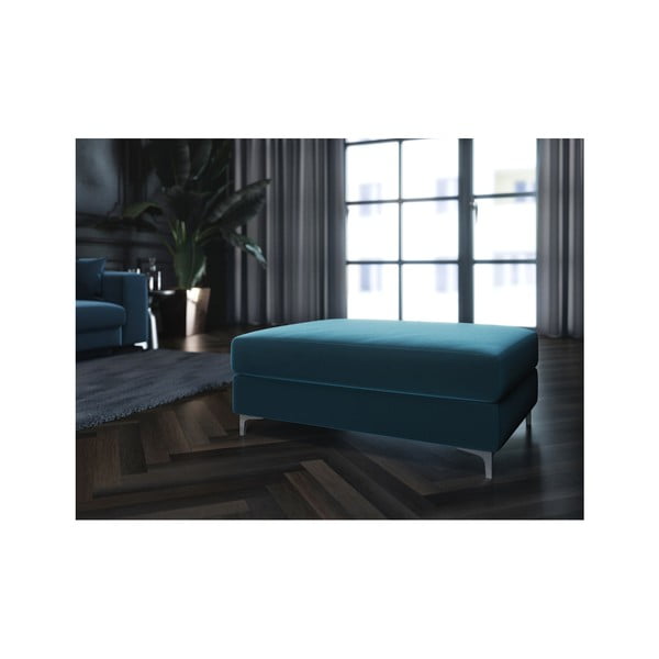 Pouf in velluto blu scuro Devichy Rothe - devichy-image-3