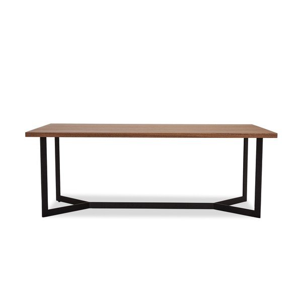 Tavolino marrone in legno di noce decorato, 140 x 80 cm Tokyo - Furnhouse-image-2