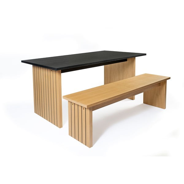 Tavolo da pranzo con piano in rovere 90x160 cm Stripe - Woodman-image-4