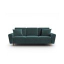 Divano color petrolio allungabile e con contenitore con rivestimento in velluto 235 cm Kyoto – Cosmopolitan Design