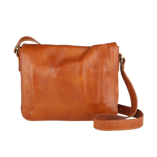 Borsa a tracolla in pelle marrone cognac Norma - Chicca Borse-image-3