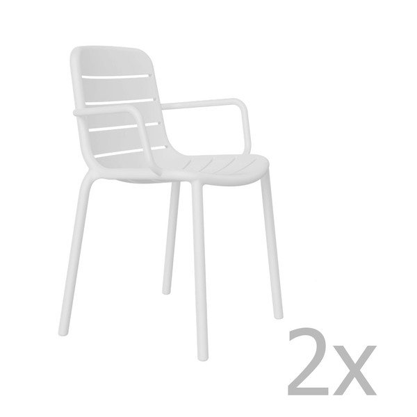 Sada 2 bílých zahradních křesel Resol Gina