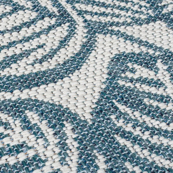 Tappeto da interno e esterno rotondo verde e blu ø 160 cm Bella Leaf – Flair Rugs-image-3