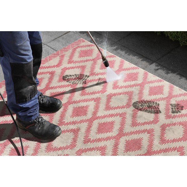 Tappeto da esterno rosso e crema Isle, 140 x 200 cm - NORTHRUGS-image-1