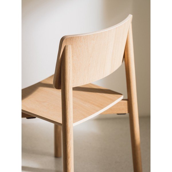 Sedia da pranzo di colore naturale con effetto rovere impilabile Wem – noo.ma-image-4