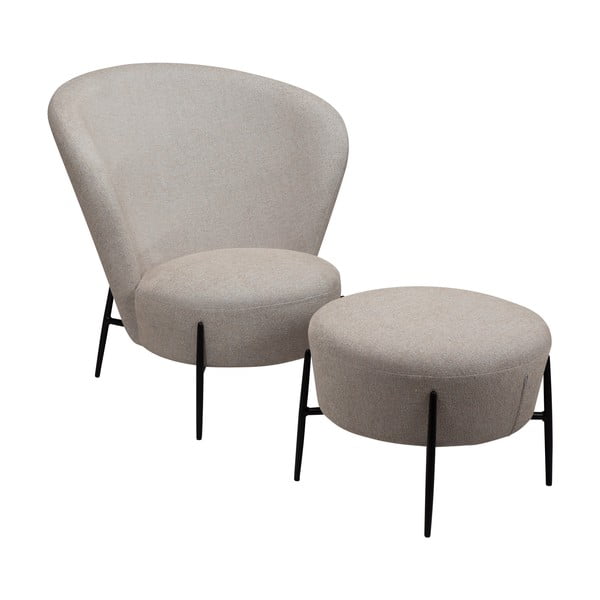 Poltrona beige in tessuto bouclé Orbit - DAN-FORM Denmark-image-3