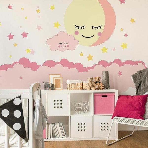 Adesivo murale Nuvole e stelle scandinave - Ambiance-image-4