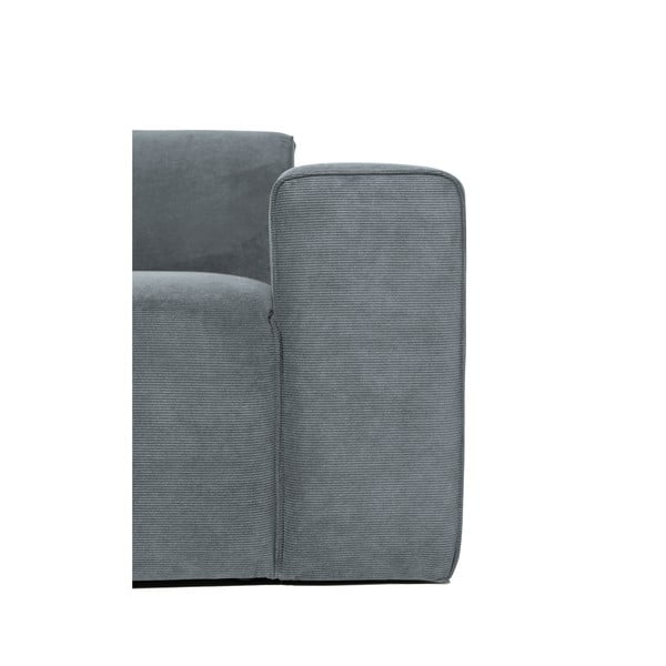 Divano componibile grigio (con penisola a destra) con rivestimento in velluto a coste Sting – Scandic-image-3