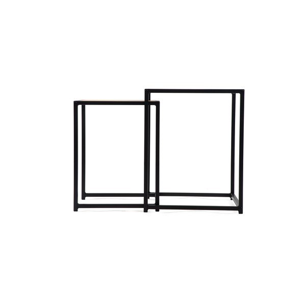 Set di tavolini con effetto rovere 2 pz 38x38 cm Noah – Bonami Essentials-image-4