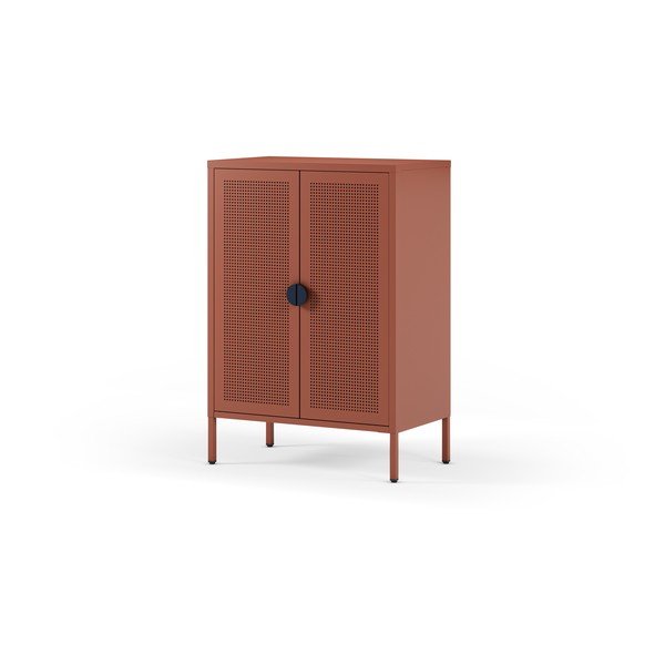 Armadietto color terracotta in metallo 70x100x40 cm Sayla – Marckeric-image-2