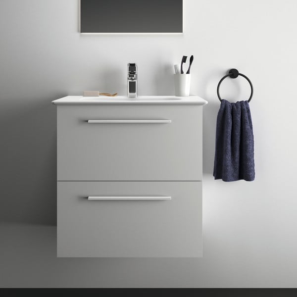 Mobile da lavabo bianco a sospensione 60x63 cm i.Life A - Ideal Standard-image-4