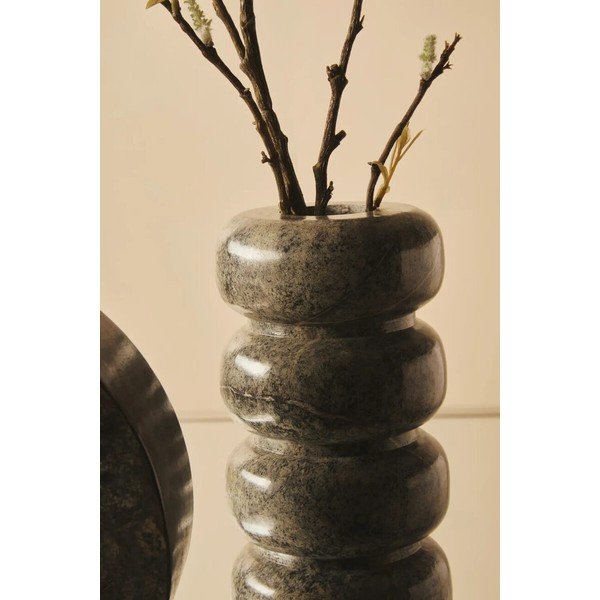 Vaso verde in marmo (altezza totale 25 cm) Fazio – Premier Housewares-image-1