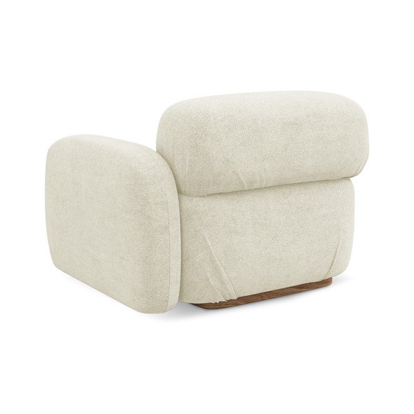 Parte divano componibile color crema (con penisola a destra) con rivestimento in bouclé Ailani – Makamii-image-3