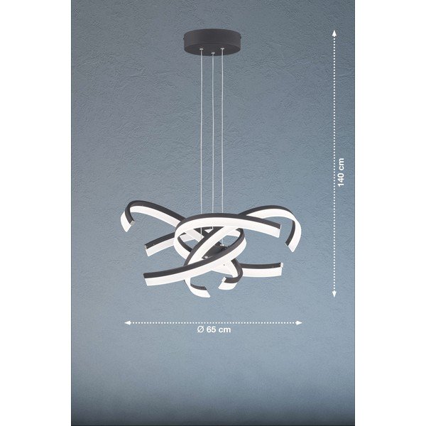 Lampadario a LED nero dimmerabile ø 65 cm Sund TW - Fischer & Honsel-image-2