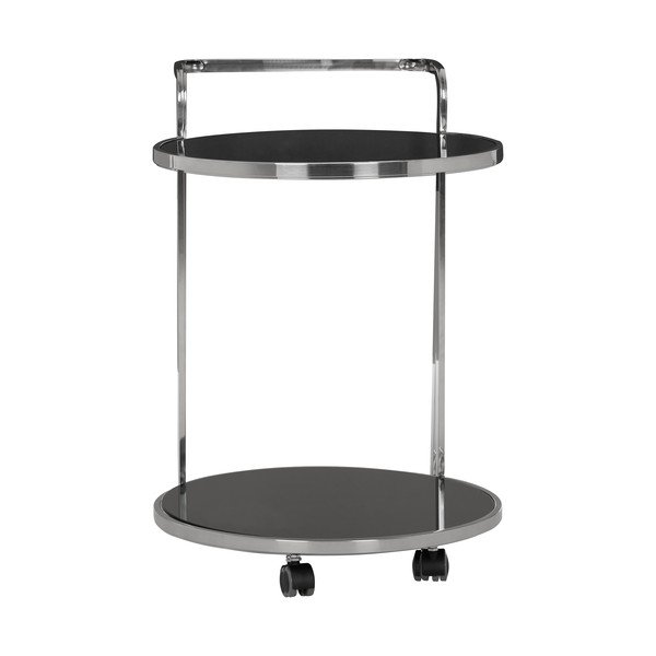 Tavolo da portata su rotelle con piano in vetro ø 50 cm Ackley - Premier Housewares-image-2