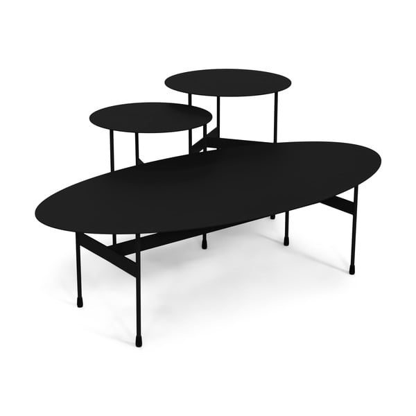 Tavolino da salotto nero in metallo 39x120 cm Mira – Spinder Design-image-3