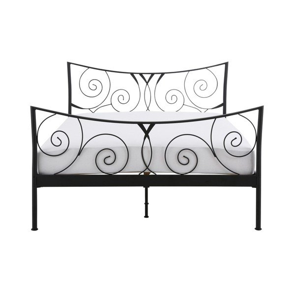 Letto matrimoniale Isabelle in metallo nero, 180 x 200 cm - Støraa-image-1