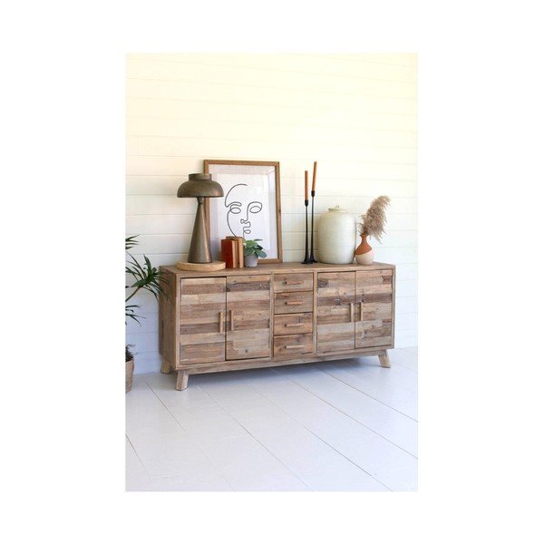 Cassettiera di colore naturale in legno riciclato 150x70x40 cm Desna – Interia Home & Living