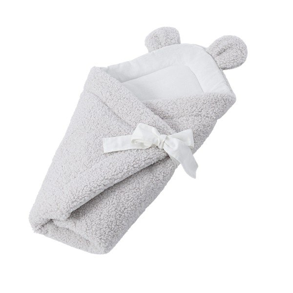 Copertina per neonati avorio in sherpa 35x65 cm – Meowbaby-image-1