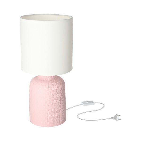 Lampada da tavolo rosa con paralume in tessuto (altezza 32 cm) Iner - Candellux Lighting-image-2