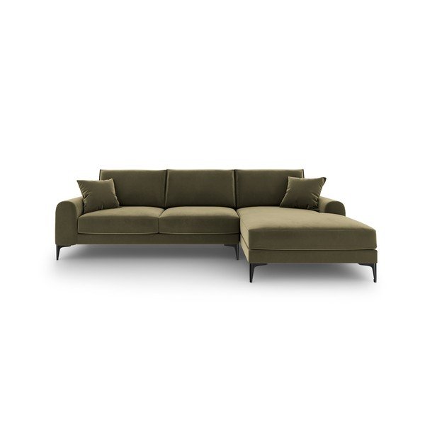 Divano angolare in velluto verde, angolo destro Madara - Mazzini Sofas-image-2