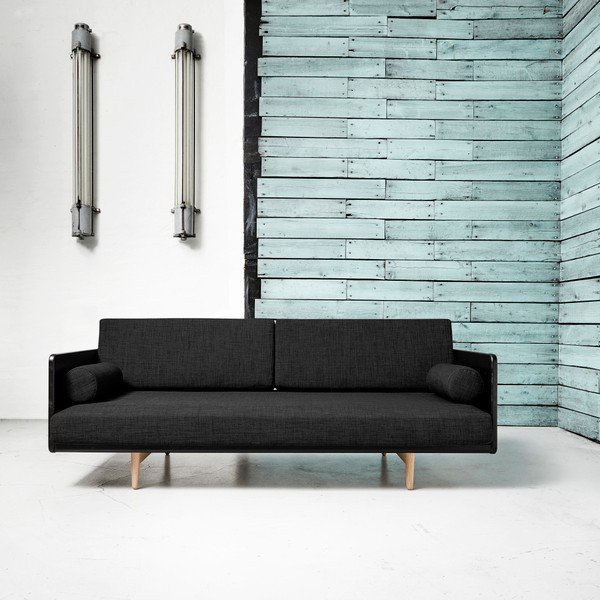 Rozkládací pohovka Karup Deva Black/Raw Oak/Dark